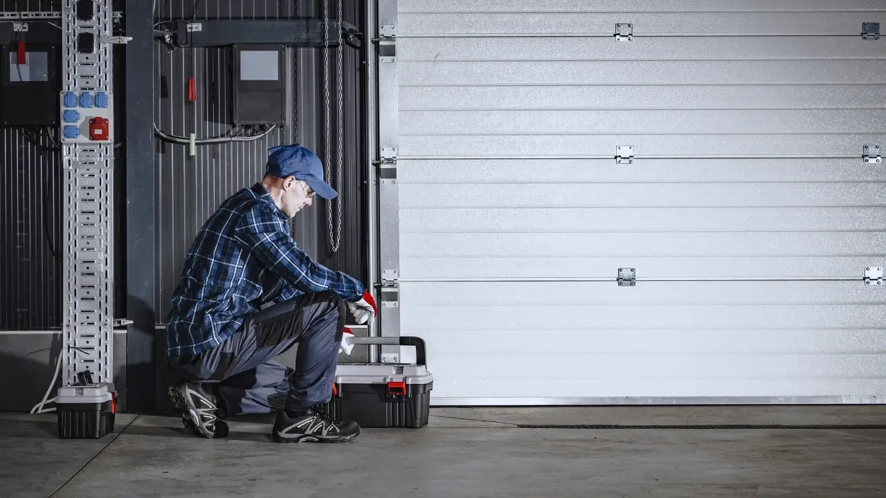 Técnicos instalando portón eléctrico automático en Bogotá